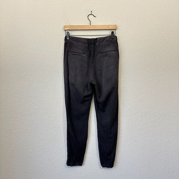 AMO Twist Pull On Ankle Pants Slit in Washed Black USA MADE - Picture 5 of 11